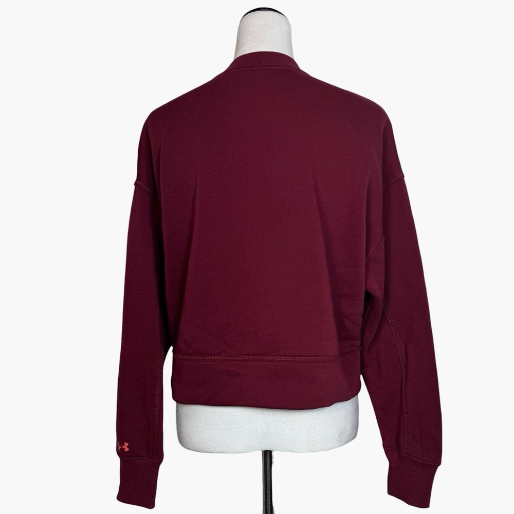 Under Armour Project Rock Sweatshirt Womens S Maroon Iron Paradise Cropped Gym - Picture 5 of 8